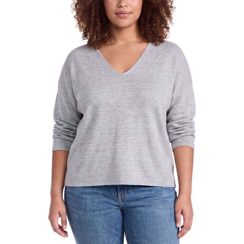 Eileen Fisher Womens  Linen-Blend Top, Gray